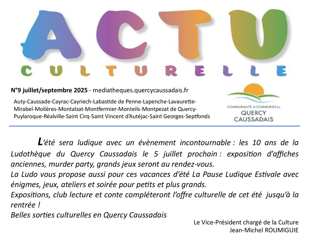 Actu culturelle écrit en couleurs arc-en-ciel