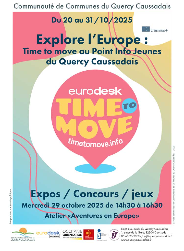 Logo de Time to move rose au centre de la page