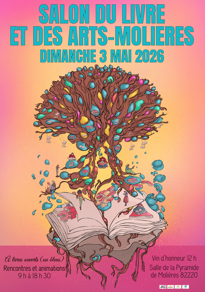 Arbre avec des livres dans son feuillage