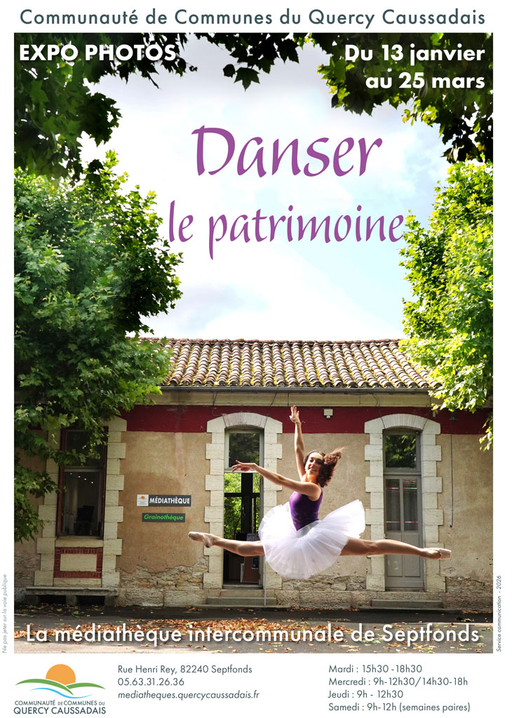 Danseuse devant la médiathèque de Septfonds