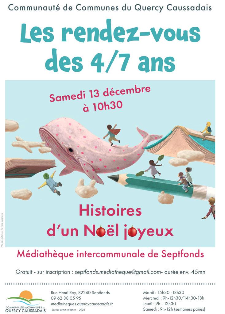 Baleine rose pale avec des pois rose foncés qui nage dans le ciel au milieu de livres