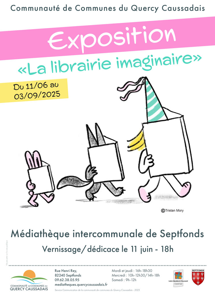 Un lapin, un loup marchent en lisant