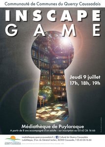 Vue d'une bibliothèque depuis un trou de serrure