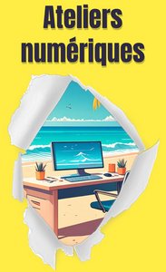Bureau avec un ordinateur sur une plage