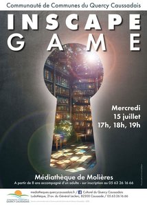 Vue de l'intérieur d'une bibliothèque depuis un trou de serrure