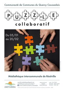 Pièces de puzzle colorés avec des mains