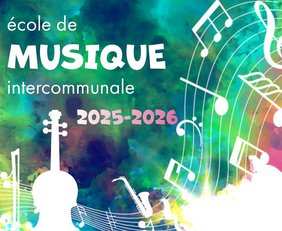 Instruments de musique et partitions sur fond coloré