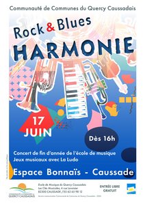 Divers instruments de musique sur un fond bleu