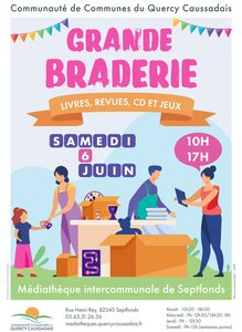 Personnages qui achètent des objets lors d'une braderie