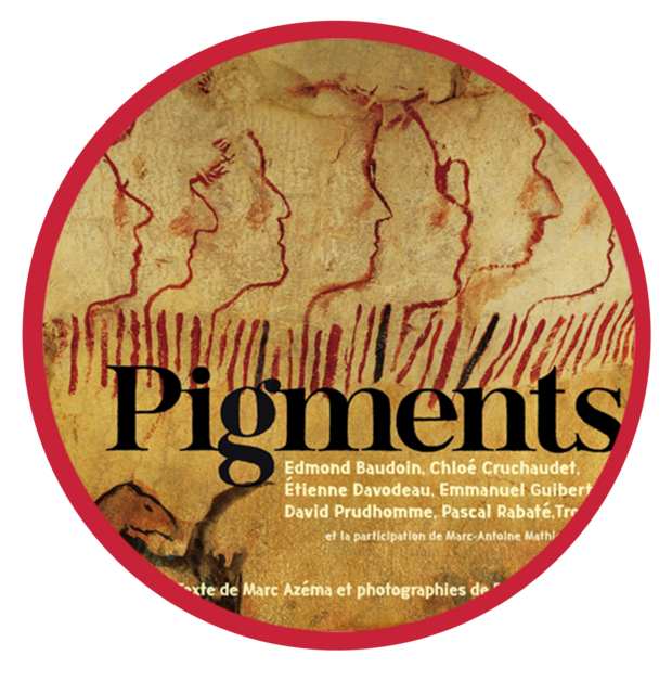 Imitation peinture rupestre avec des profils humains