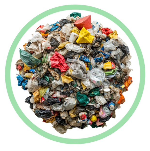 Tas de déchets en forme de cercle