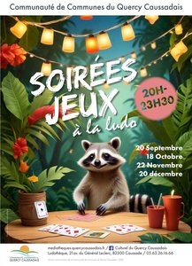 Raton laveur jouant aux cartes dans la jungle