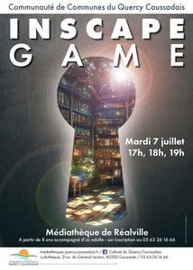 Vue d'une bibliothèque à travers le trou d'une serrure